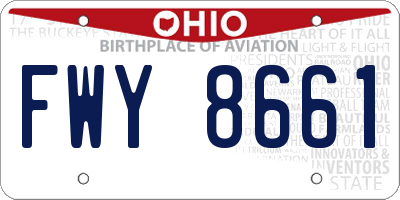 OH license plate FWY8661