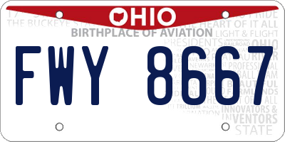 OH license plate FWY8667