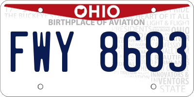 OH license plate FWY8683