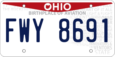 OH license plate FWY8691