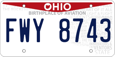 OH license plate FWY8743