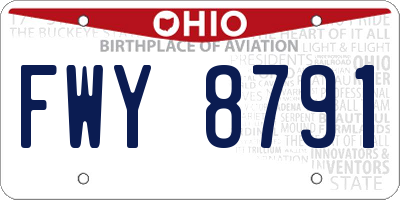 OH license plate FWY8791