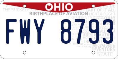 OH license plate FWY8793
