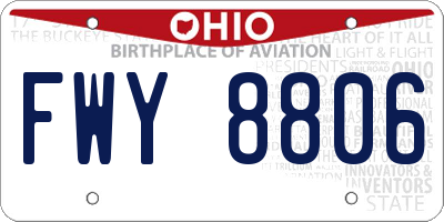 OH license plate FWY8806