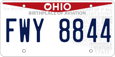 OH license plate FWY8844