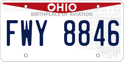 OH license plate FWY8846