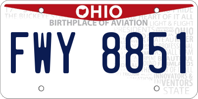 OH license plate FWY8851