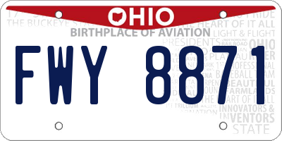 OH license plate FWY8871