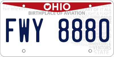 OH license plate FWY8880