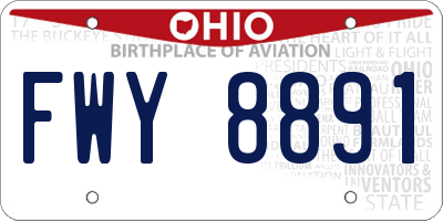 OH license plate FWY8891