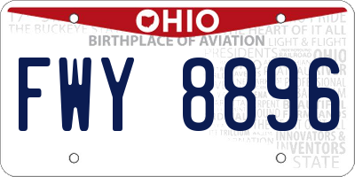 OH license plate FWY8896