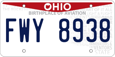 OH license plate FWY8938