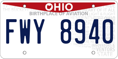 OH license plate FWY8940