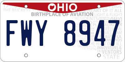 OH license plate FWY8947