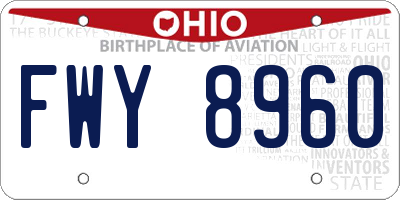 OH license plate FWY8960