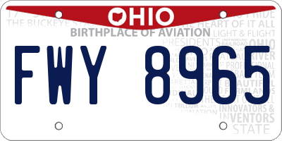 OH license plate FWY8965