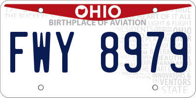 OH license plate FWY8979