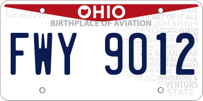 OH license plate FWY9012