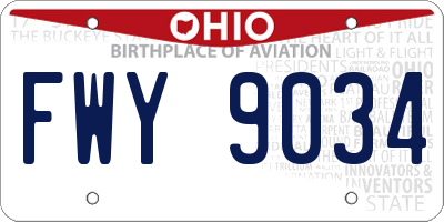 OH license plate FWY9034