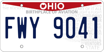 OH license plate FWY9041