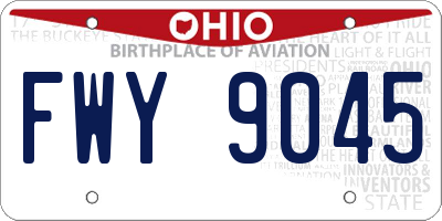 OH license plate FWY9045