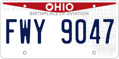 OH license plate FWY9047