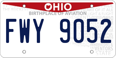 OH license plate FWY9052