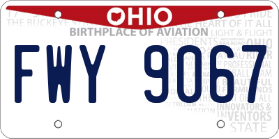 OH license plate FWY9067