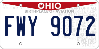 OH license plate FWY9072