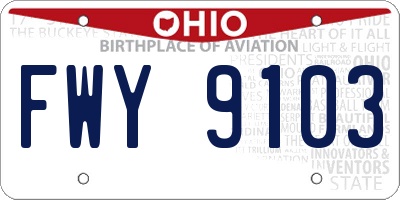 OH license plate FWY9103