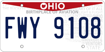 OH license plate FWY9108