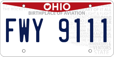 OH license plate FWY9111