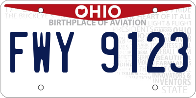 OH license plate FWY9123