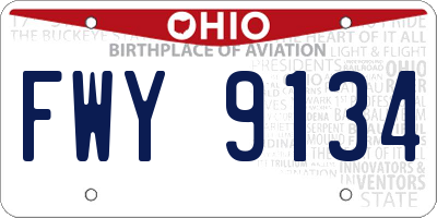 OH license plate FWY9134