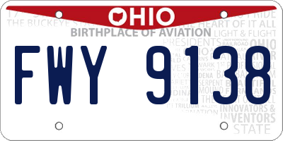 OH license plate FWY9138