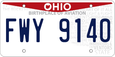 OH license plate FWY9140