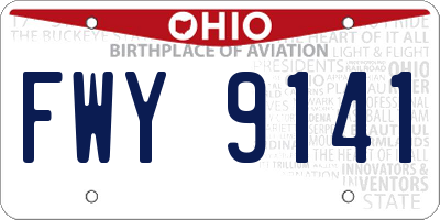 OH license plate FWY9141