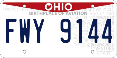 OH license plate FWY9144