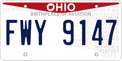 OH license plate FWY9147
