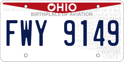 OH license plate FWY9149
