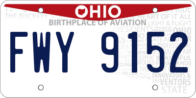 OH license plate FWY9152
