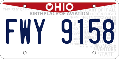 OH license plate FWY9158