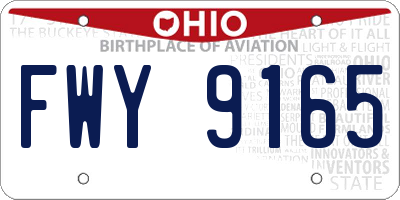 OH license plate FWY9165