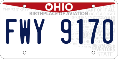 OH license plate FWY9170