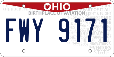 OH license plate FWY9171