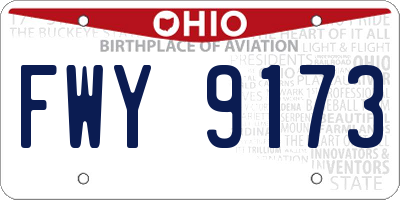 OH license plate FWY9173