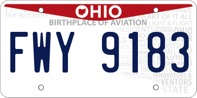 OH license plate FWY9183