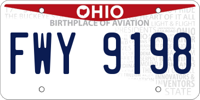 OH license plate FWY9198