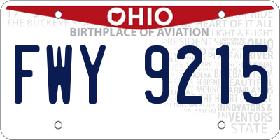 OH license plate FWY9215