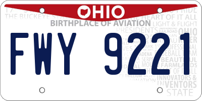 OH license plate FWY9221